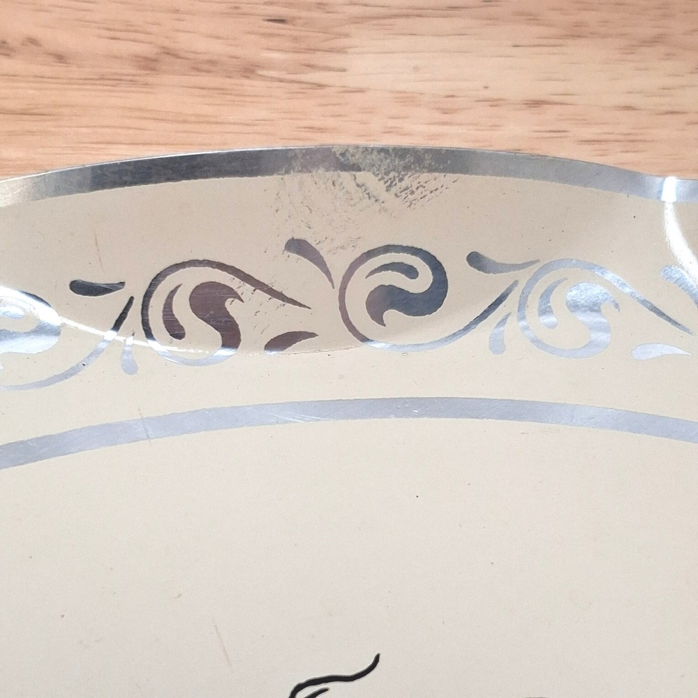 Vintage Floretta Barnard Vanderbilt My Kitchen Prayer Metal Tray Cream Silver - Picture 5 of 7